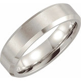 Cobalt Satin and Polished Beveled Band, Size 10