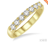 14K Yellow Gold 7 Stone Round Cut Diamond Wedding Band, 0.75 Carat TW