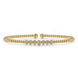 14K Yellow Gold Bujukan Bead Diamond Cluster Bracelet, 0.14 Carat TW