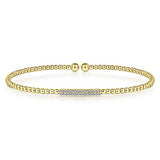 14K Yellow Gold Diamond Bujukan Bangle, 0.13 Carat TW