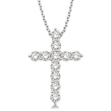 14KW Diamond Cross Pendant w/ 1.50 ctw & Chain