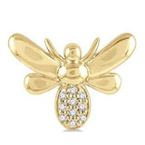 Yellow Gold Bumble Bee Earrings, 0.06CTW