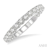 14K White Gold Lattice Round Cut Diamond Wedding Band, 0.50 Carat TW