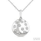 Sterling Silver Diamond Rounds Bold fashion Pendant, 0.08Carat TW