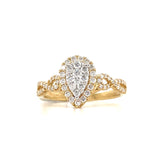 14KY .70ctw Diamond Pear Shape Cluster Eng Ring