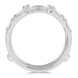 14K White Gold Diamond Ring Guard with Rounds & Baguette Diamonds, 0.60 Carat TW