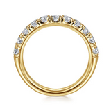 14K Yellow Gold 1Carat TW 11 Stone French Pave Diamond Wedding Band