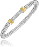 Sterling Silver/14K Yellow Gold 4MM Diamond Fashion Bracelet .20Carat TW