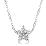 10KW Diamond Star Petite Fashion Necklace w/ 0.08 ctw 18" Chain
