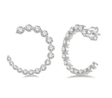 14KW Diamond Graduated Diamond Open Hoop Earrings w/ 0.75 ctw