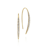 14K Yellow Gold .44Carat TW Tapered Diamond Wire Drop Earrings