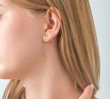 Yellow Gold Bumble Bee Earrings, 0.06CTW