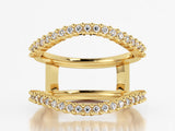 Yellow Gold College Diamond Ring Guard .50 ctw