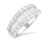 14KW Diamond Baguette and Round Wedding Band w/ 1.60 ctw