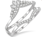 14K White Gold .33Carat TW Diamond Ring Guard