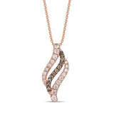 Chocolate and Vanilla Diamond Fashion Rose Gold Pendant