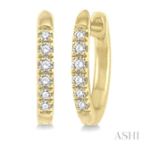 10K Yellow Gold Petite Diamond Huggie Earrings, 0.12 Carat TW