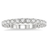 14K White gold .50CTW Diamond Lattice Round Cut Diamond Wedding Band