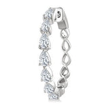 14KW Pear Shape East-West Diamond Fashion Hoop Earrings w/ 1.50 ctw