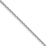 14K White Gold (1.4mm) Cable Chain, 22"