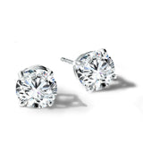 14K White Gold Diamond Stud Earrings - 2.48 carats