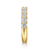 14K Yellow Gold 1Carat TW 11 Stone French Pave Diamond Wedding Band