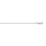 Sterling Silver (1.3mm)  20" Box Chain w/ Rhodium Plating