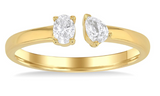 Yellow Gold Open Diamond Toi Et Moi Fashion Ring