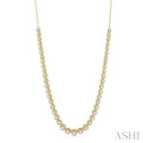 14K Yellow Gold Round Cut Diamond Illusion Necklace, 3.00Carat TW