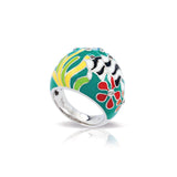 ANGELFISH SS TEAL ENAMELLED WITH CZ RING - Size 8