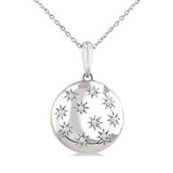 Sterling Silver Diamond Rounds Bold fashion Pendant, 0.08Carat TW