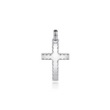 Sterling Silver Cross Pendant with Beveled Trim