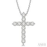 14KW Diamond Cross Pendant w/ 1.50 ctw & Chain