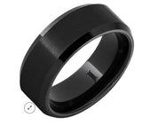 Black Diamond Ceramic Satin Finish Ring