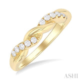 14K Yellow Gold Twisted Style Diamond Band, 0.25 Carat TW