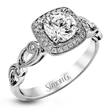 18KW Engagement Semi-Mount Ring w/ 0.16 ctw, Size 7