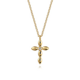 14K Yellow Gold Diamond Cross Pendant, 0.02Carat TW