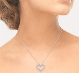 14KW Diamond Heart Pendant w/ 0.50 ctw, 18" Box Chain
