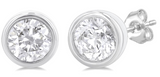 .20Carat TW Petite Bezel Set Round Cut Diamond Fashion Stud