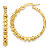 Yellow Gold Beaded Hoop Earrings