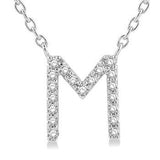 10K White Gold Diamond Initial "M" Pendant w/ 0.06 Carat TW