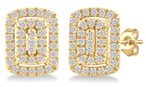 Yellow Gold Fashion Studs,  .20CTW