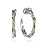 Sterling Silver/14K Yellow Gold Bujukan Criss Cross Hoop Earrings
