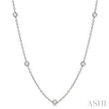 White Gold Diamond Station Necklace