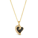 14K Yellow Gold Diamond Heart Pendant, 0.30 Carat TW