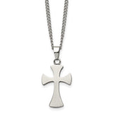 Stainless Steel Cross Pendant w/ 22