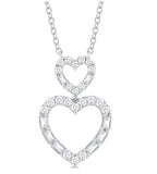 10KW Double Heart Necklace w/ 0.30 ctw & 18