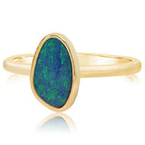 14K Yellow Gold Australian Opal Doublet Ring