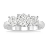 1.0 CTW 14KW Past Present & Future Lovebright Essential Diamond Engagement Ring