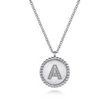 Sterling Silver Diamond Bujukan Initial "A" Necklace, 0.05 CTW, 17.5" length